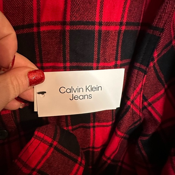 Calvin Klein Jeans Buffalo Plaid Women’s Button Downm Shirt Size 2X New with tag - Picture 7 of 13